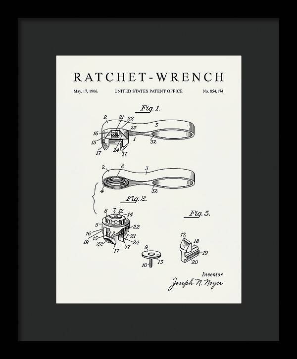 Ratchet Wrench Minimalist Patent Us854174a