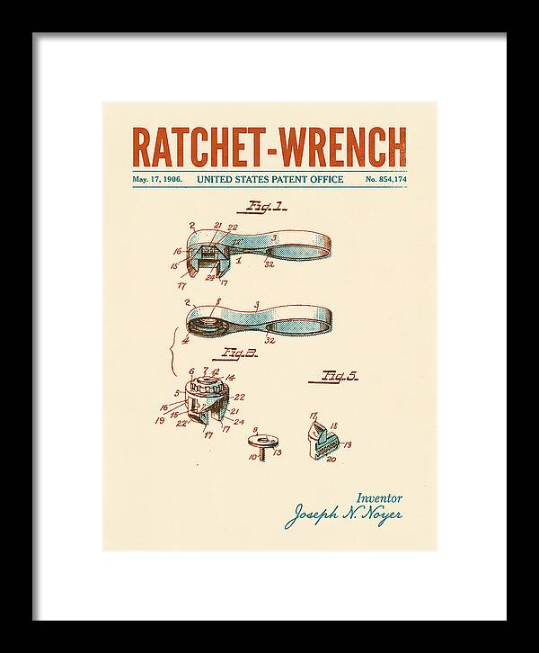 Ratchet Wrench Retro Patent Us854174a