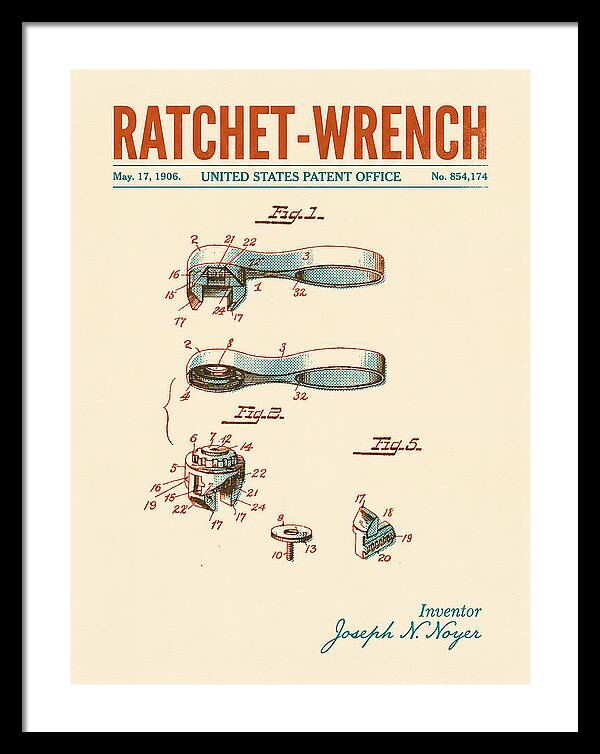 Ratchet Wrench Retro Patent Us854174a