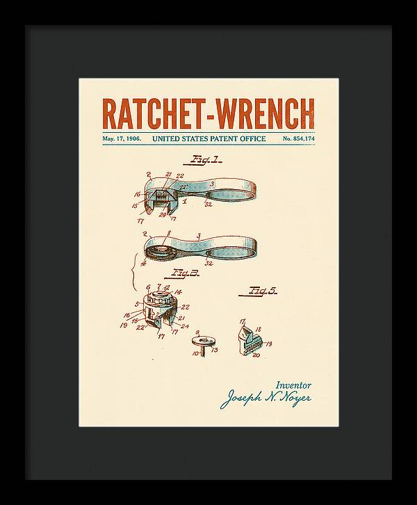 Ratchet Wrench Retro Patent Us854174a