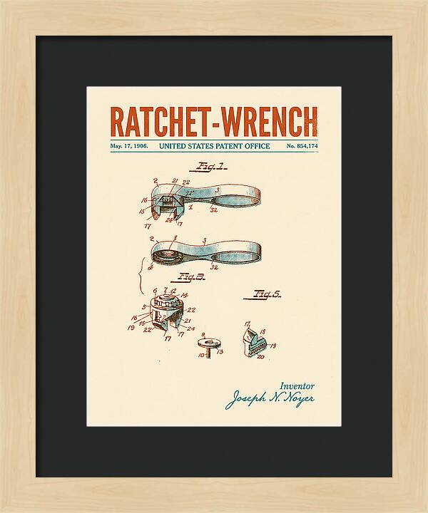 Ratchet Wrench Retro Patent Us854174a
