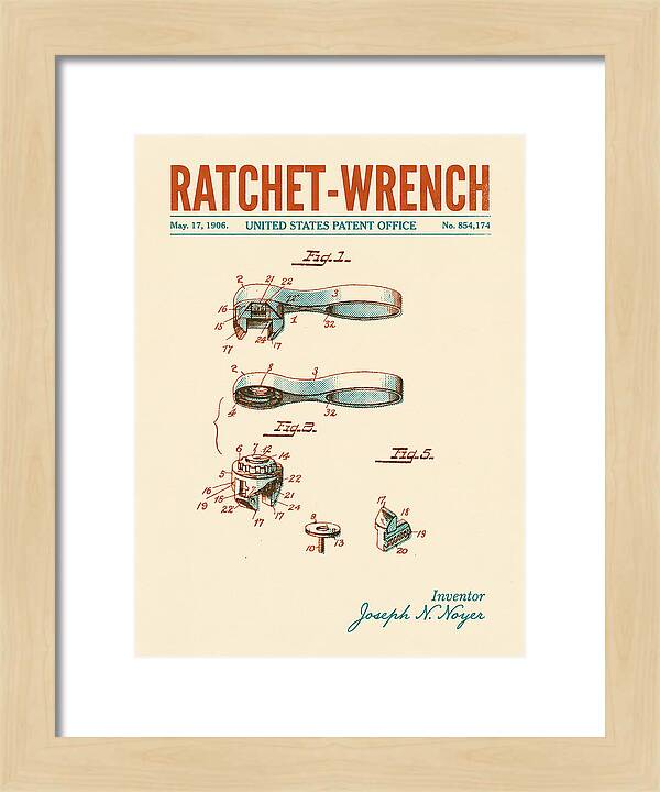 Ratchet Wrench Retro Patent Us854174a