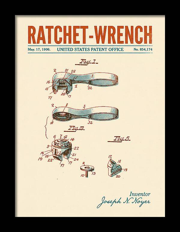 Ratchet Wrench Retro Patent Us854174a