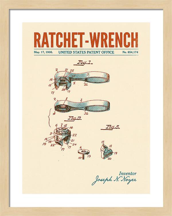 Ratchet Wrench Retro Patent Us854174a
