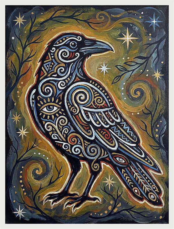 Raven Folk In Intricate Patterns