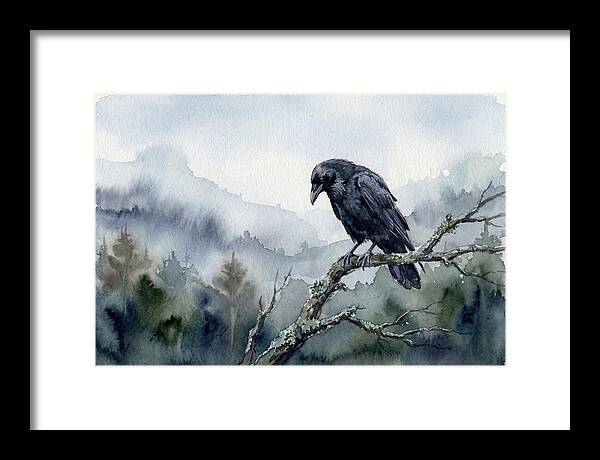 Raven Perched In Nature