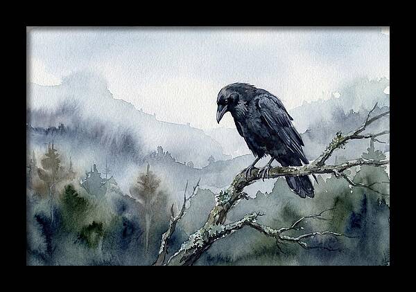 Raven Perched In Nature
