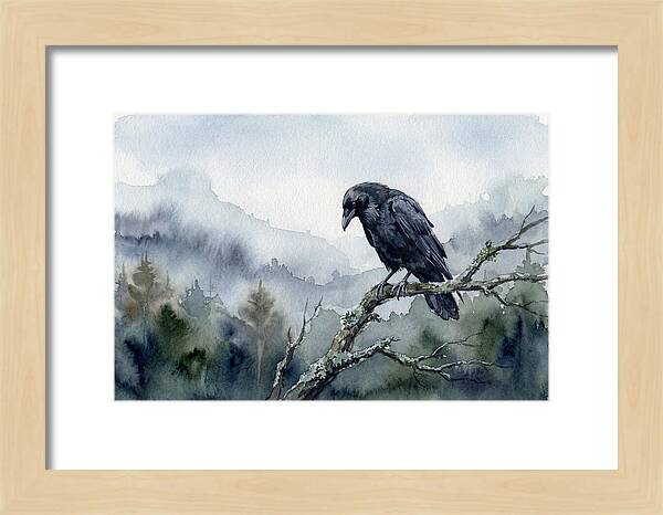 Raven Perched In Nature