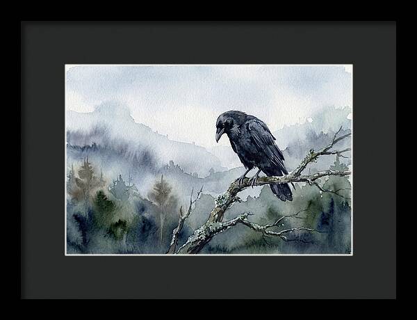 Raven Perched In Nature