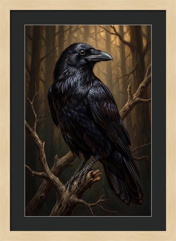 Raven Perched In Twilight