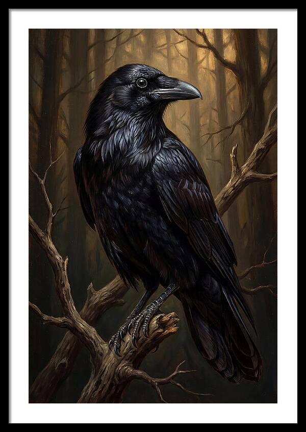 Raven Perched In Twilight