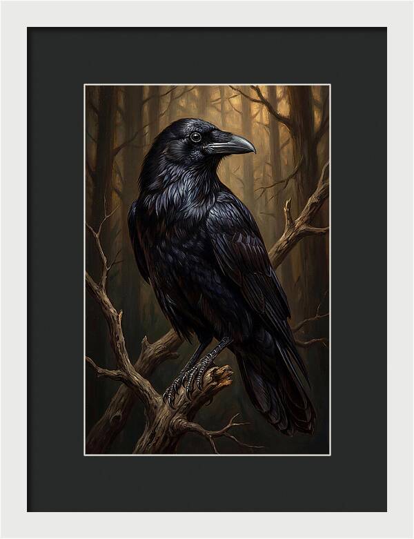 Raven Perched In Twilight
