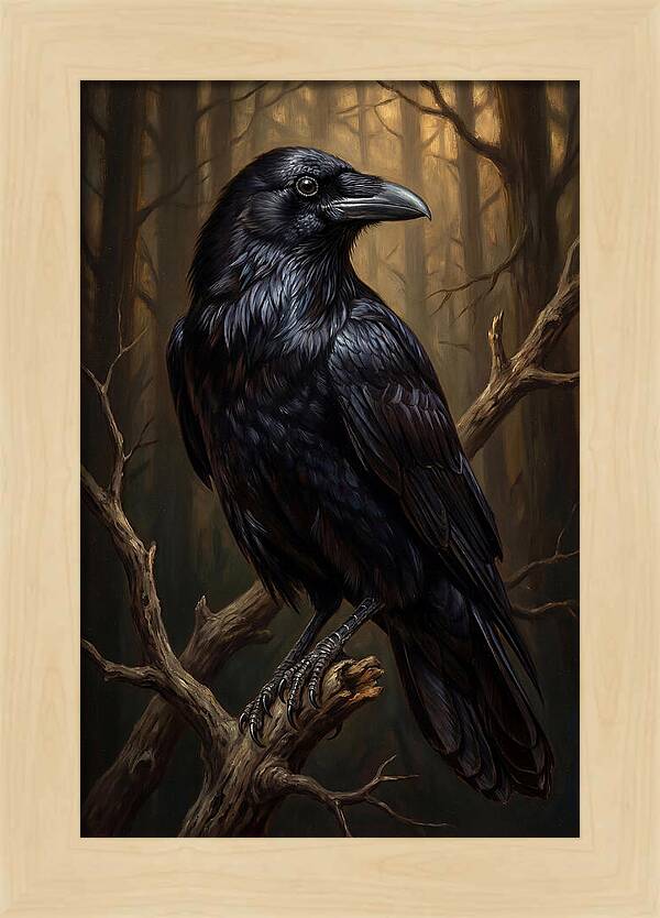 Raven Perched In Twilight