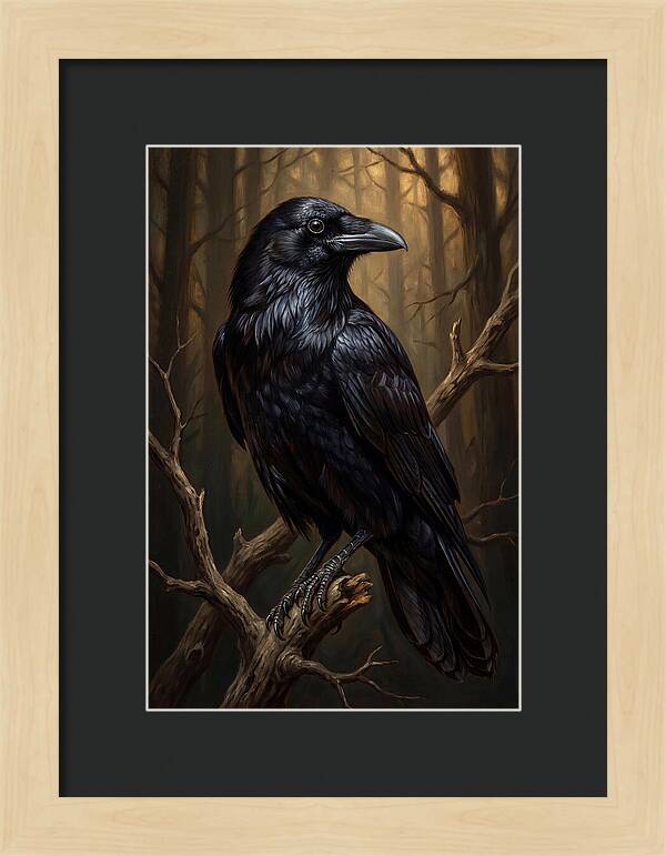 Raven Perched In Twilight
