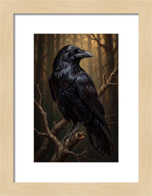 Raven Perched In Twilight