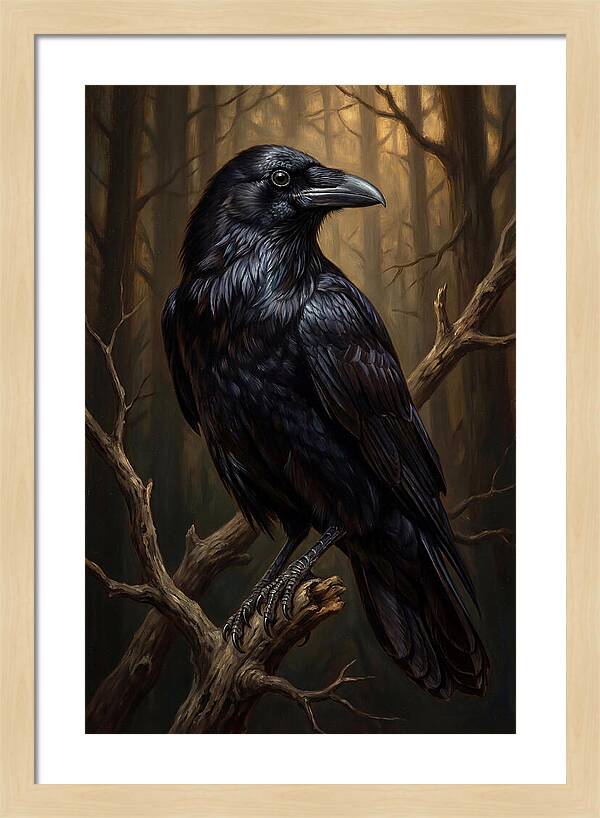 Raven Perched In Twilight
