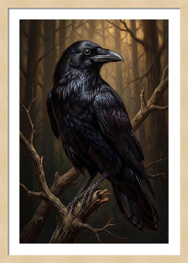 Raven Perched In Twilight