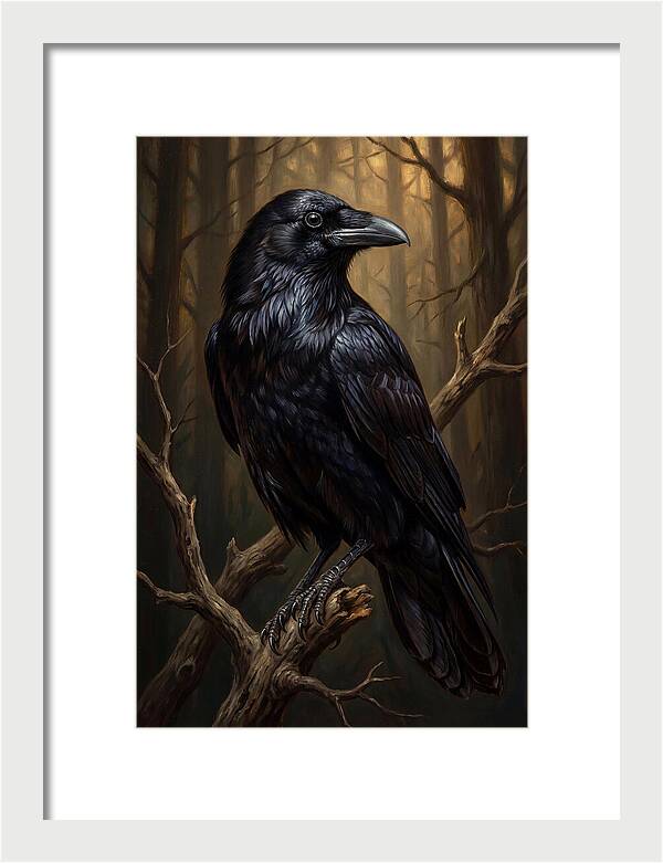 Raven Perched In Twilight