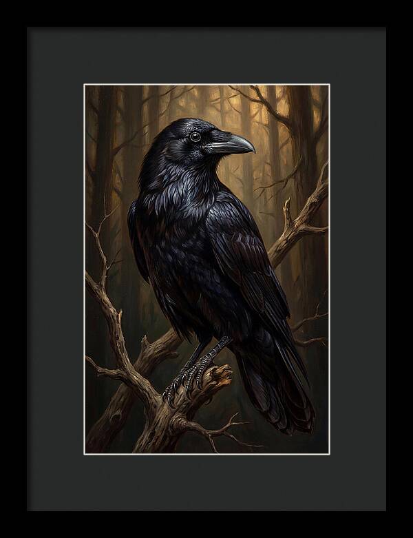 Raven Perched In Twilight