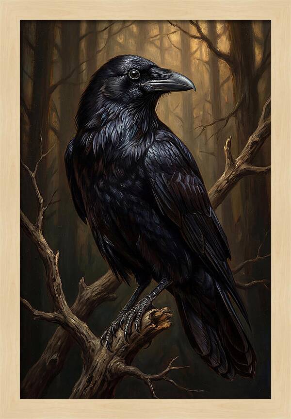 Raven Perched In Twilight