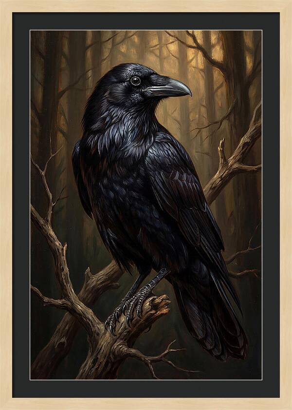 Raven Perched In Twilight