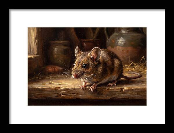 Realistic Mouse In A Rustic Setting