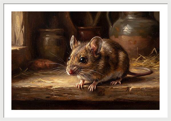 Realistic Mouse In A Rustic Setting