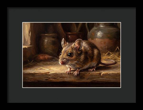 Realistic Mouse In A Rustic Setting