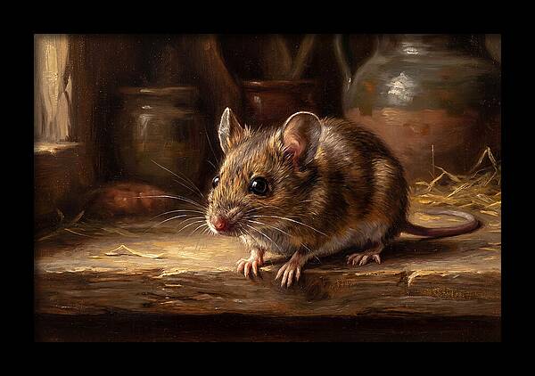 Realistic Mouse In A Rustic Setting