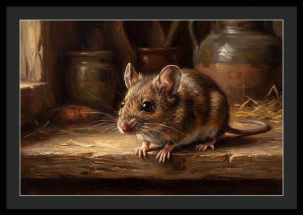 Realistic Mouse In A Rustic Setting