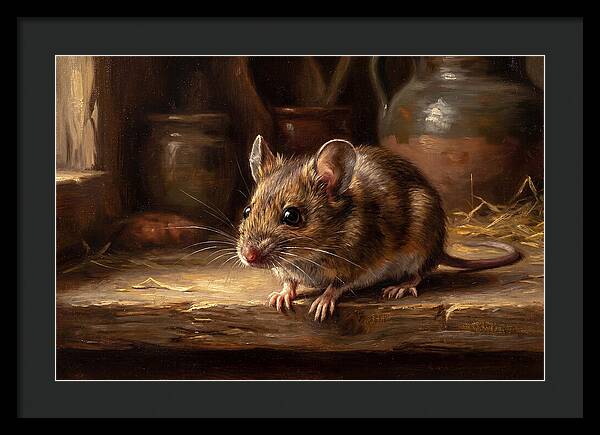 Realistic Mouse In A Rustic Setting