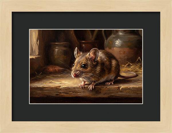 Realistic Mouse In A Rustic Setting