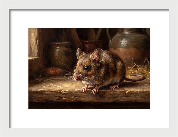 Realistic Mouse In A Rustic Setting