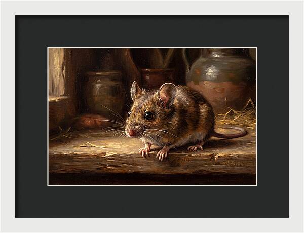 Realistic Mouse In A Rustic Setting