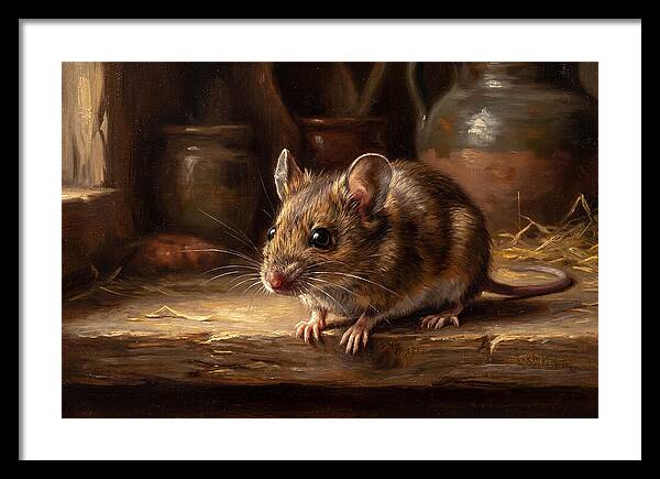 Realistic Mouse In A Rustic Setting