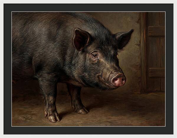 Realistic Portrait Of A Pig