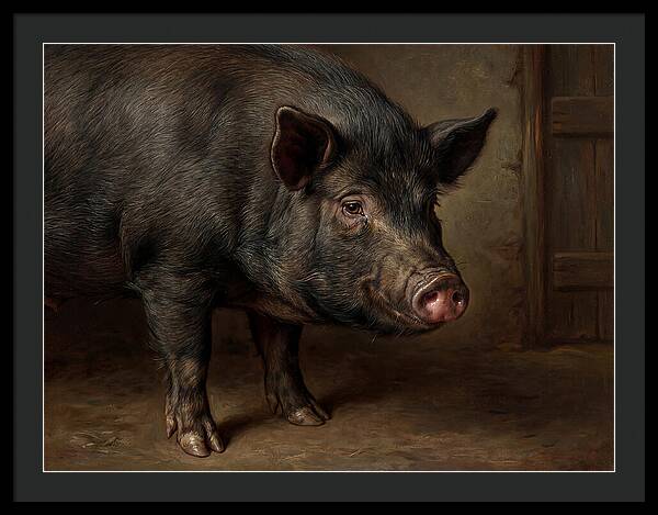 Realistic Portrait Of A Pig