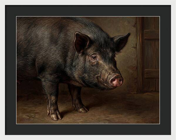 Realistic Portrait Of A Pig
