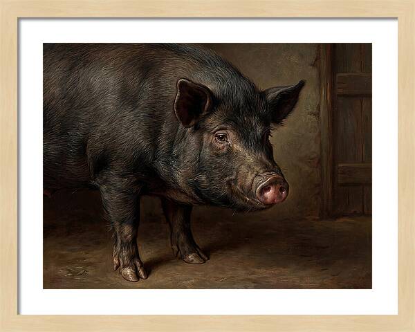Realistic Portrait Of A Pig