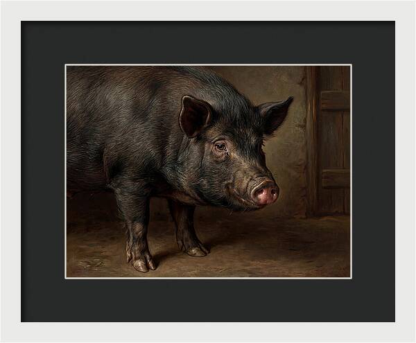 Realistic Portrait Of A Pig