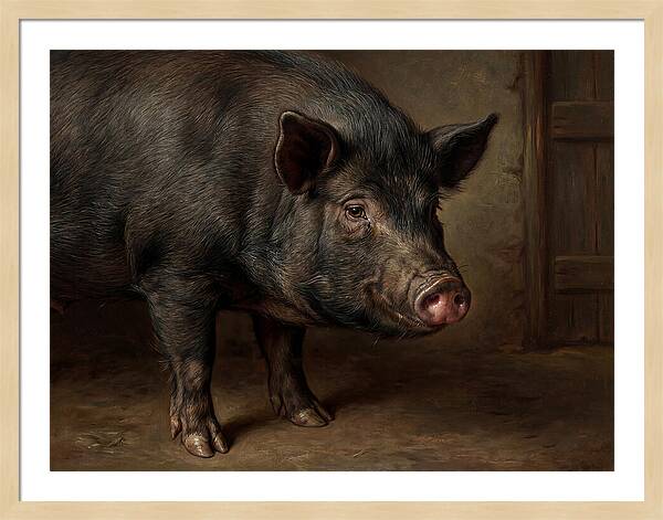 Realistic Portrait Of A Pig
