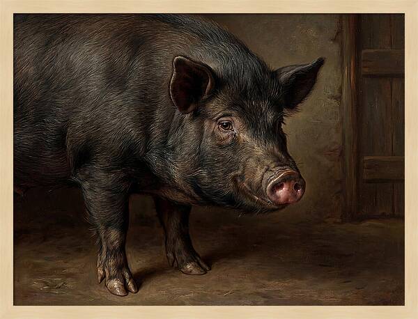 Realistic Portrait Of A Pig
