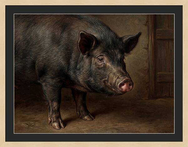 Realistic Portrait Of A Pig
