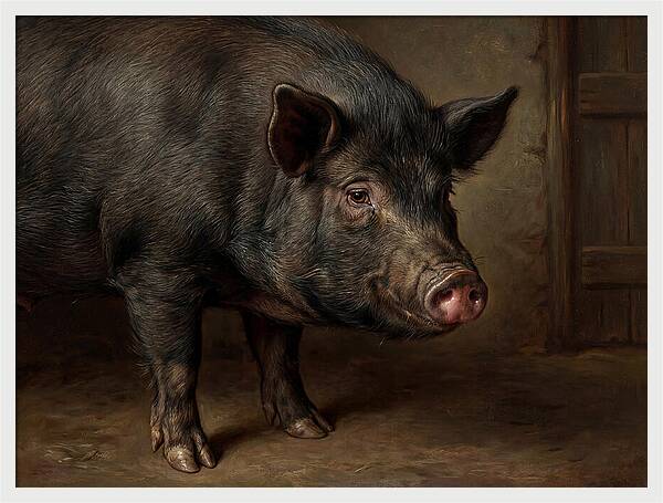 Realistic Portrait Of A Pig
