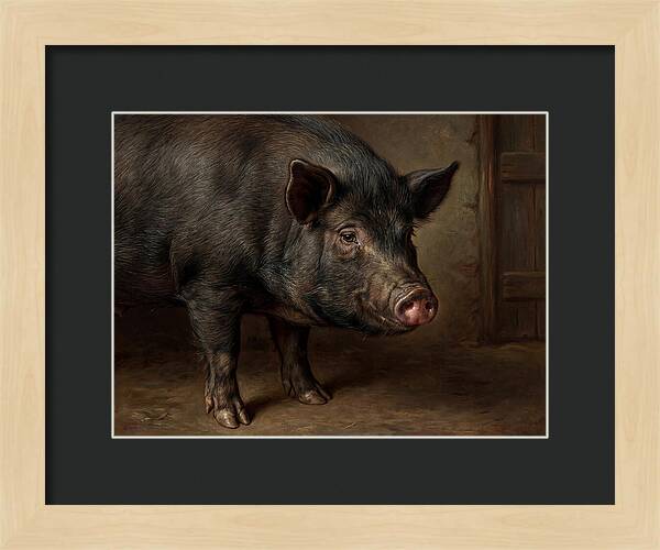 Realistic Portrait Of A Pig