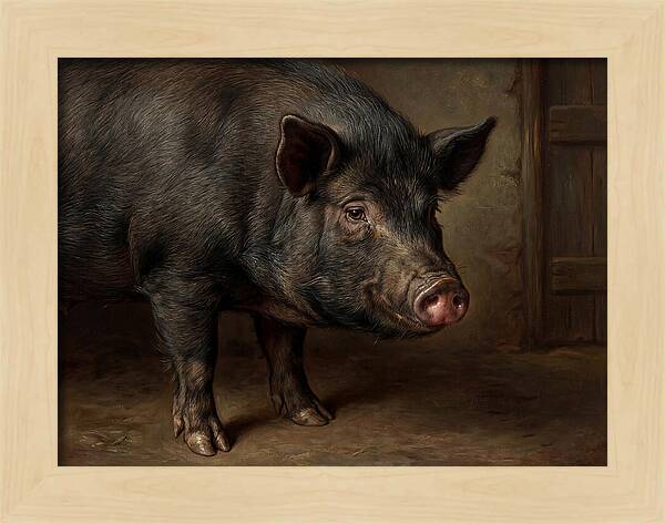 Realistic Portrait Of A Pig