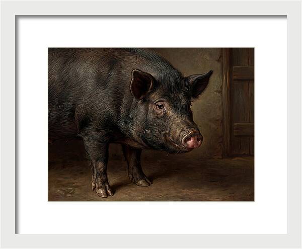 Realistic Portrait Of A Pig