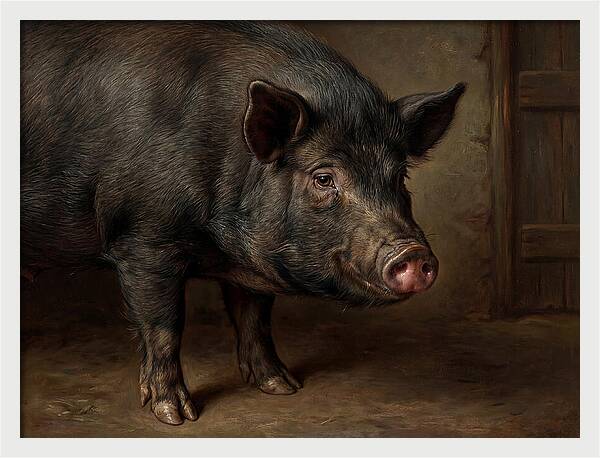 Realistic Portrait Of A Pig