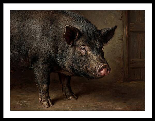 Realistic Portrait Of A Pig