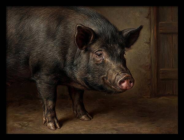 Realistic Portrait Of A Pig